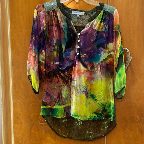 Colorful Abstract Blouse - Picture 1 of 5
